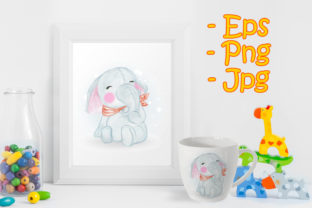 Adorable Cute Kawaii Baby Elephant Illustrations