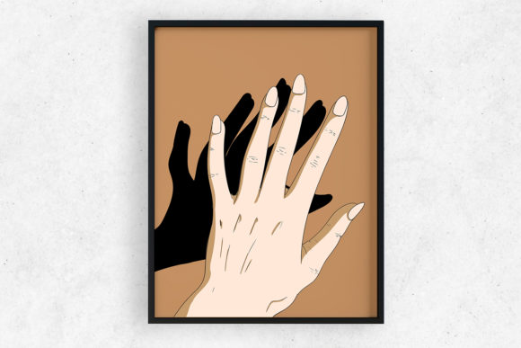 Art Print Wall Art Hands and Shadow