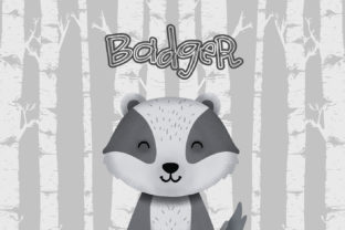 Badger Nursery Art Woodland Animal Illustrations