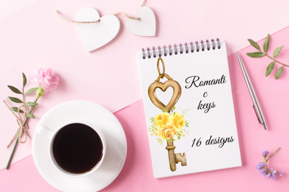 Boho Keys Illustrations, Vintage Keys
