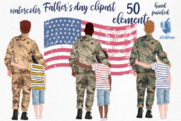 Father and Son Father's Day Clipart