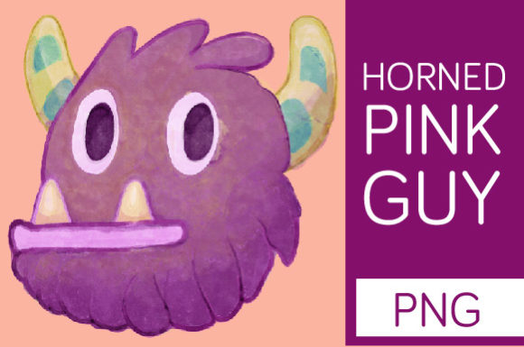 Horner Pink Guy - Halloween Clipart