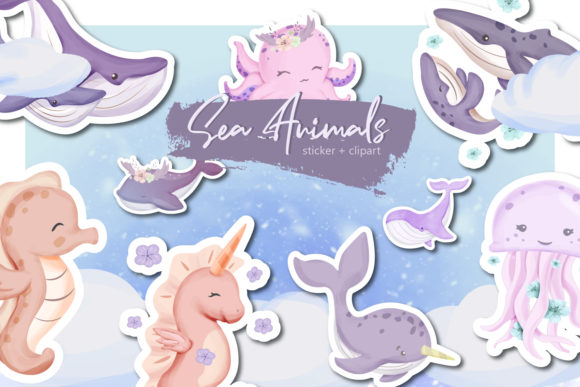 Sea Animal Collection Set and Illustrations