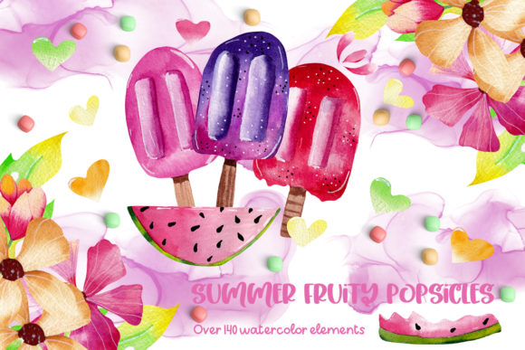 Summer Fruity Popsicles Illustrations