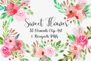 Sweet Flower Bouquet Clipart and Illustrations
