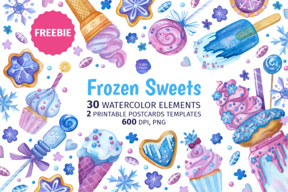 Sweets Clipart and Birthday Invitations Freebies