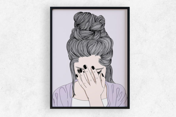 Wall Art - Woman Crying Sad