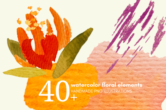 Water Color Floral Elements and Illustrations